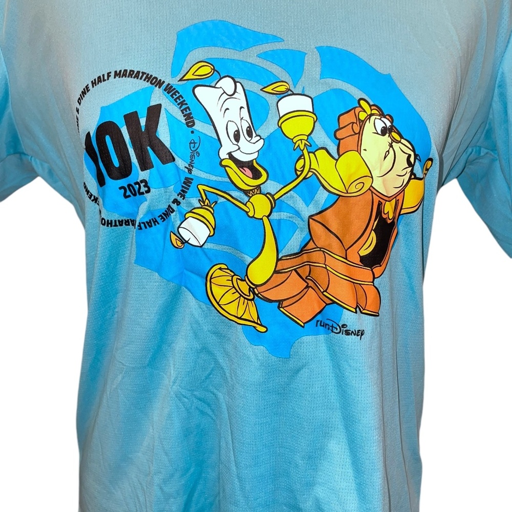 Disney Wine & Dine Half Marathon Rundisney Race Cogsworth Lumiere Shirt Sz M - Picture 4 of 7